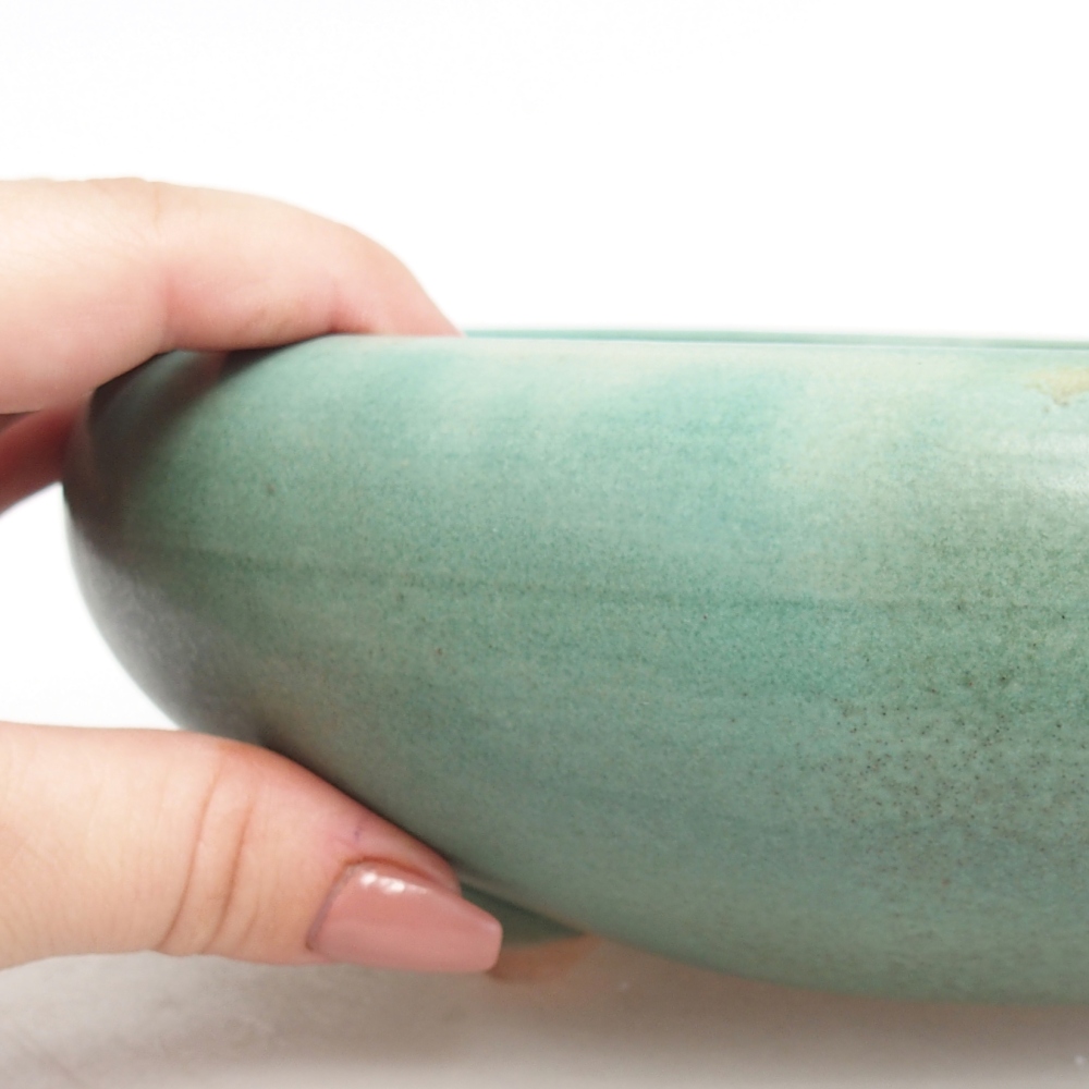 Bonsaischaal van keramiek 21 x 21 x 7 cm, groen