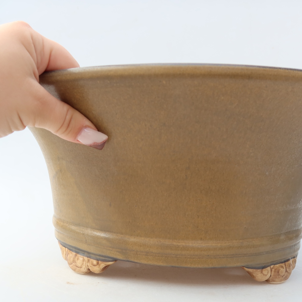 Keramische bonsaipot 31,5 x 31,5 x 14,5 cm, kleur bruin