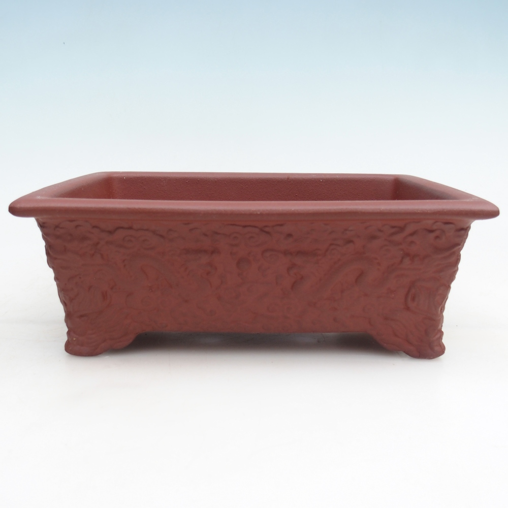 Bonsaischaal van keramiek 26 x 18,5 x 9 cm, baksteenkleur