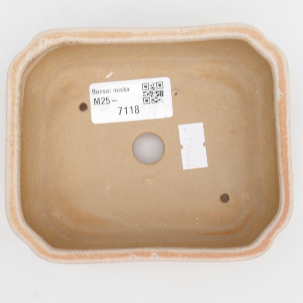 Bonsaischaal van keramiek 26 x 26 x 8 cm, kleur rood
