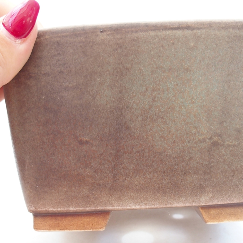 Bonsaischaal van keramiek 13 x 13 x 8 cm, groen