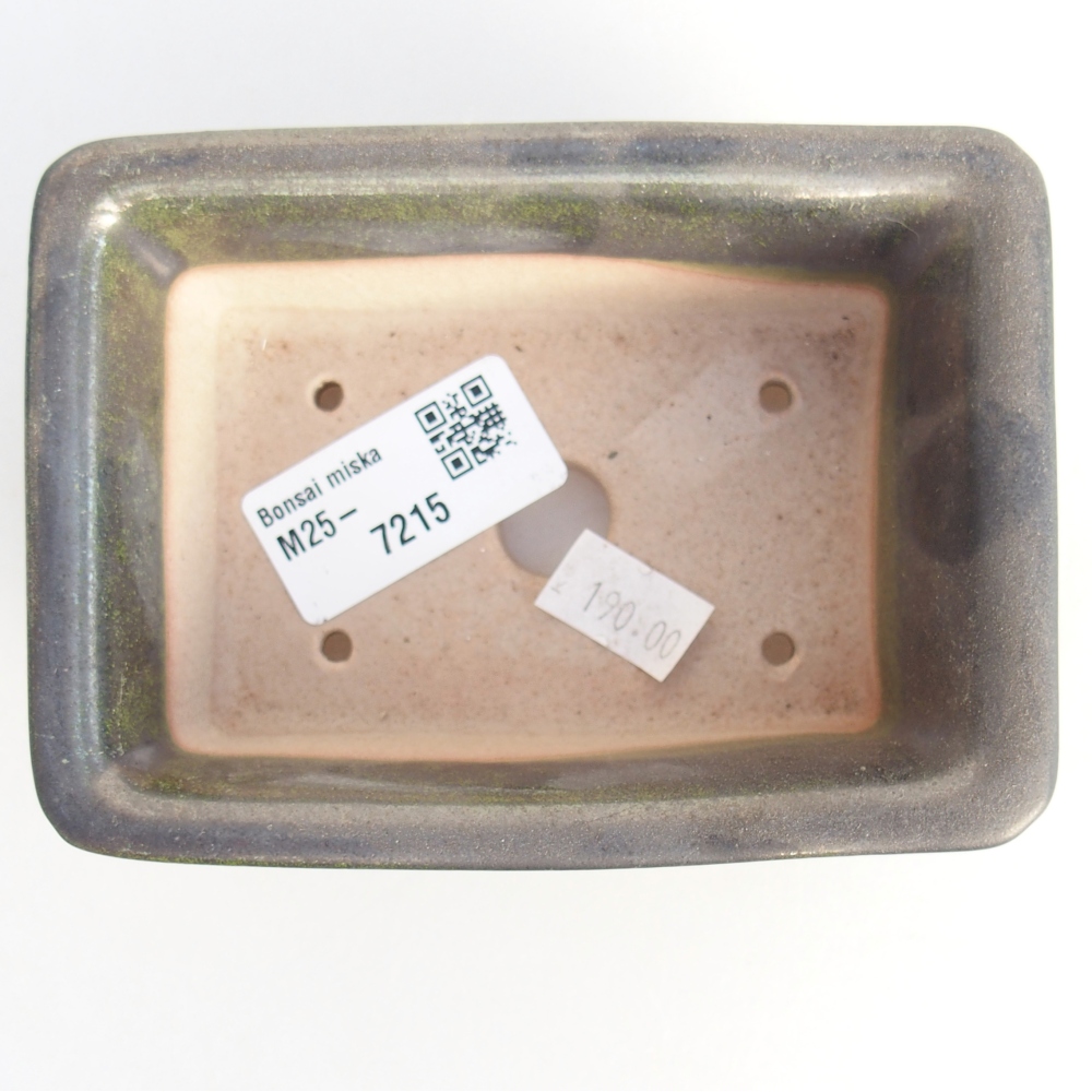 Bonsaischaal van keramiek 26 x 26 x 8 cm, kleur rood