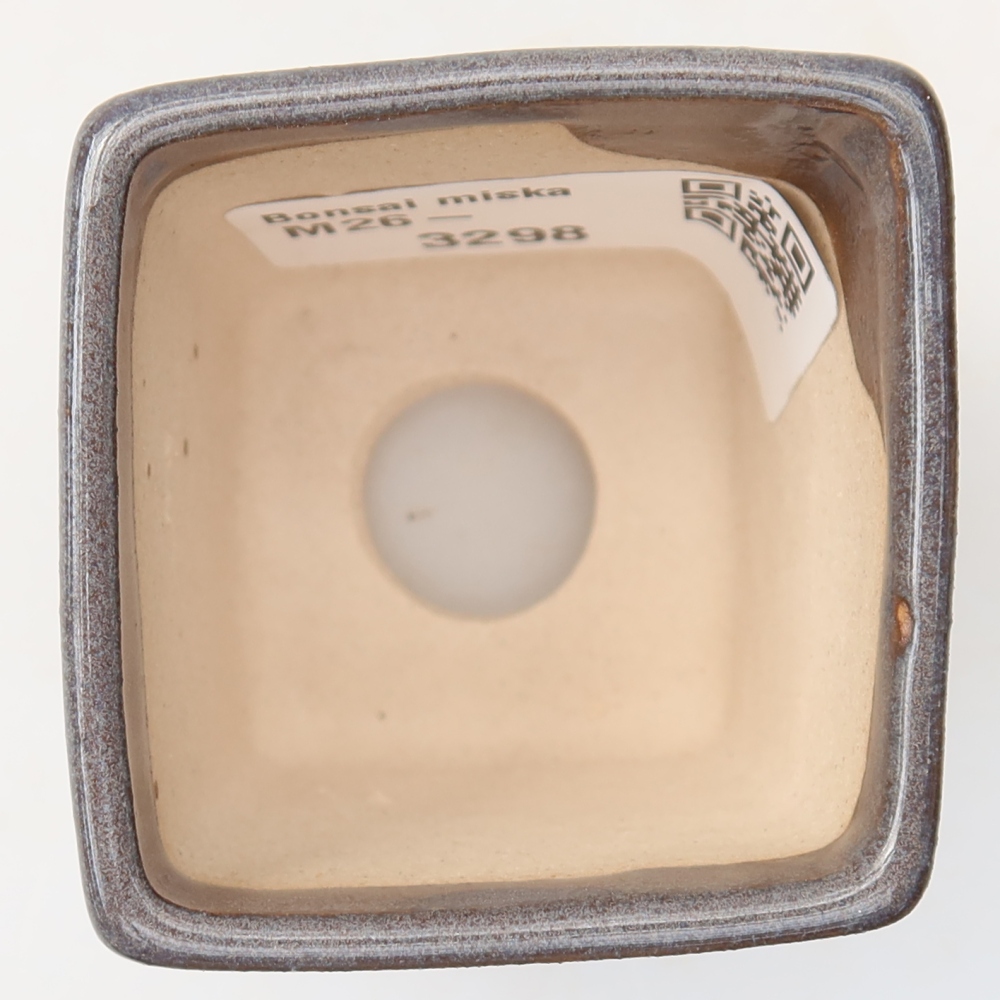 Keramische bonsaipot 4,5 x 4,5 x 5 cm, kleur grijs