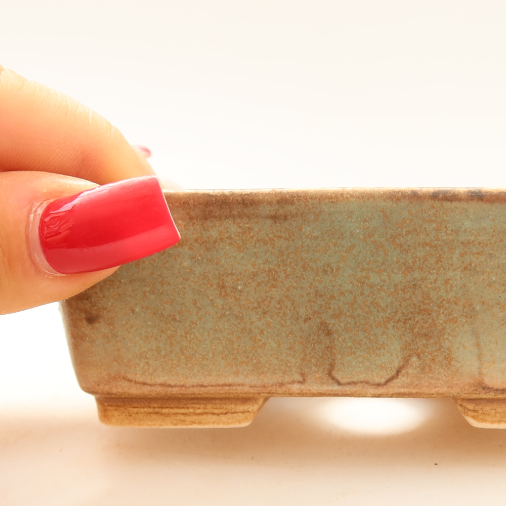 Keramische bonsaipot 10 x 8 x 3,5 cm, kleur groen