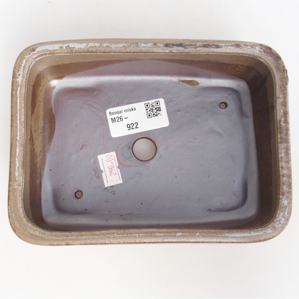Bonsaischaal van keramiek 16,5 x 12 x 5,5 cm, blauwgrijs