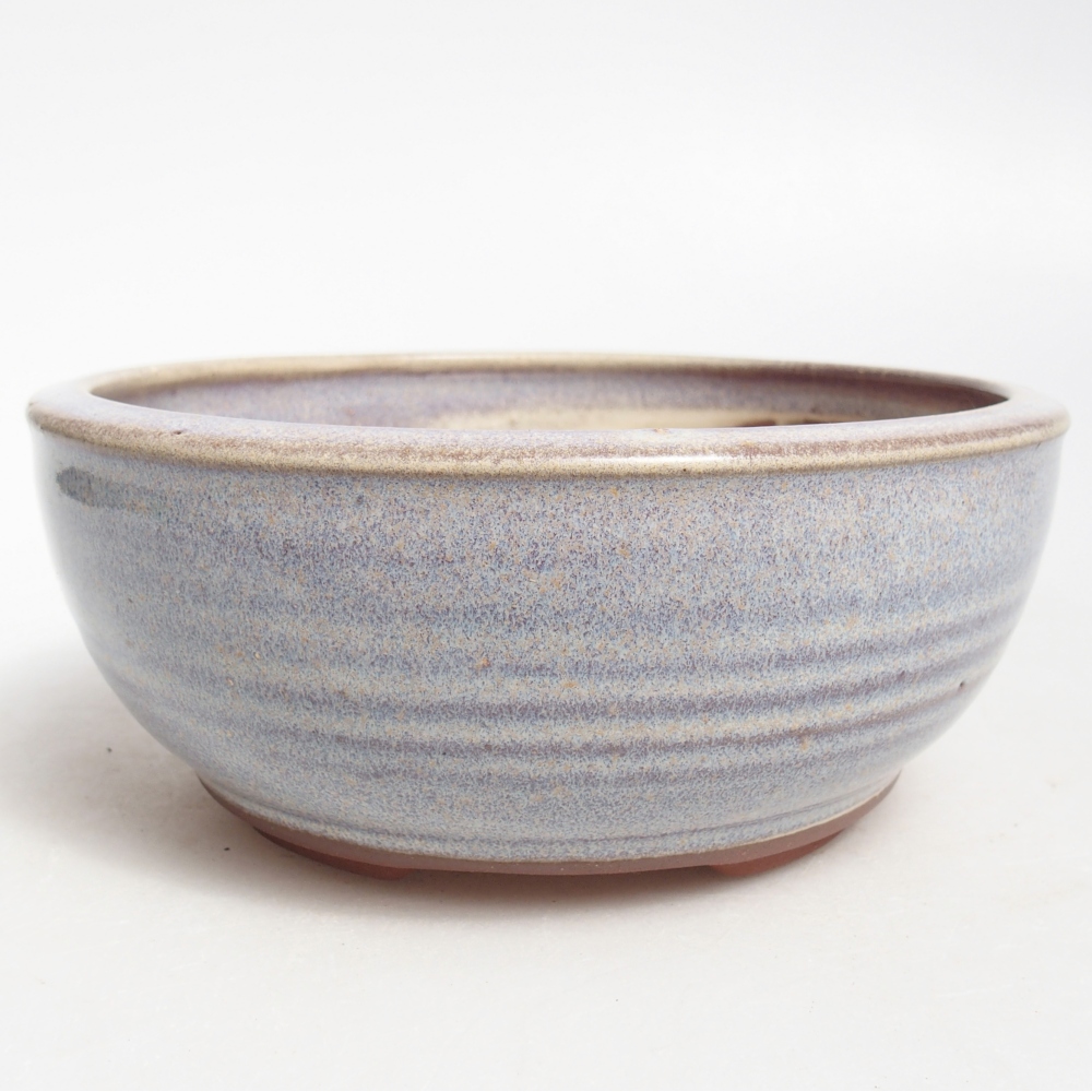 Bonsaischaal van keramiek 15 x 15 x 6 cm, kleur blauw