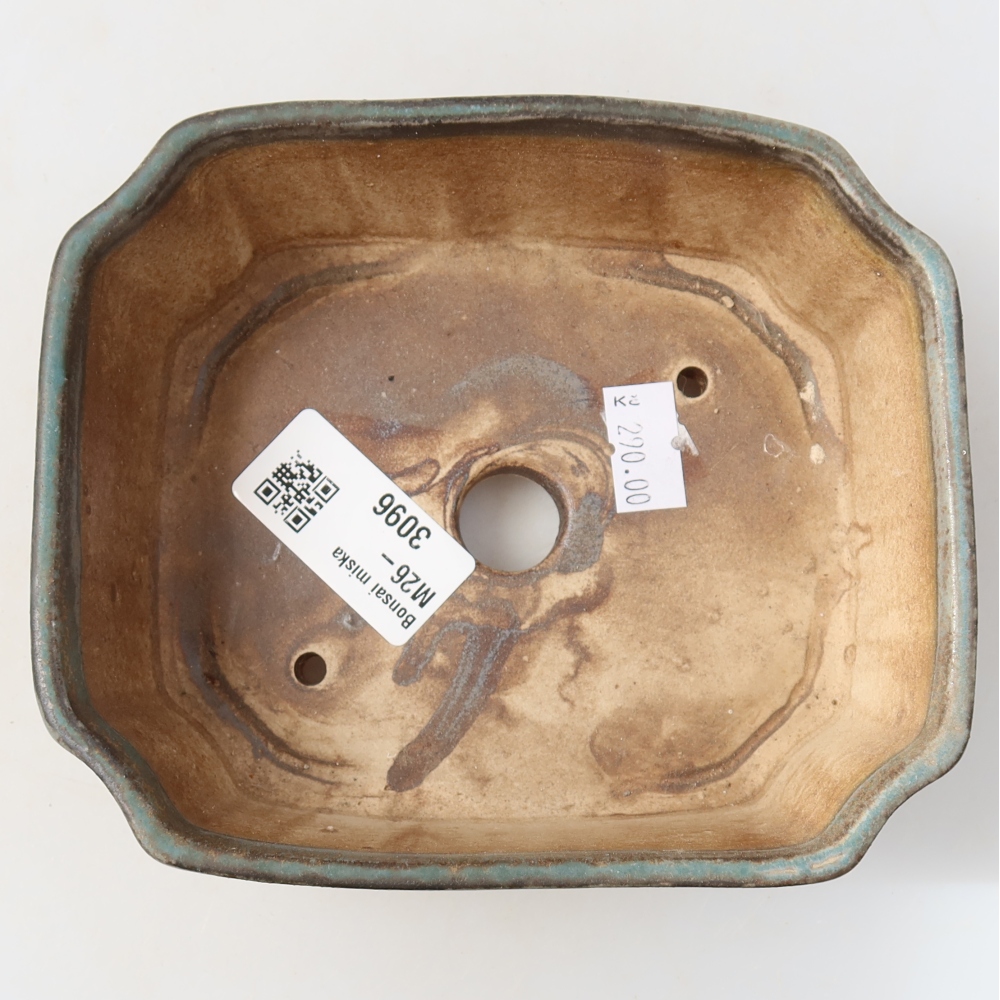 Keramische bonsaipot 14 x 11,5 x 4,5 cm, kleur groen