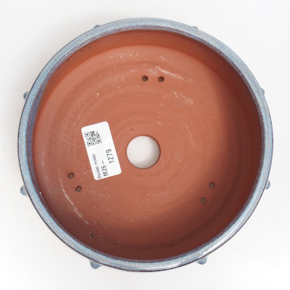 Bonsaischaal van keramiek 17 x 17 x 5,5 cm, kleur blauw
