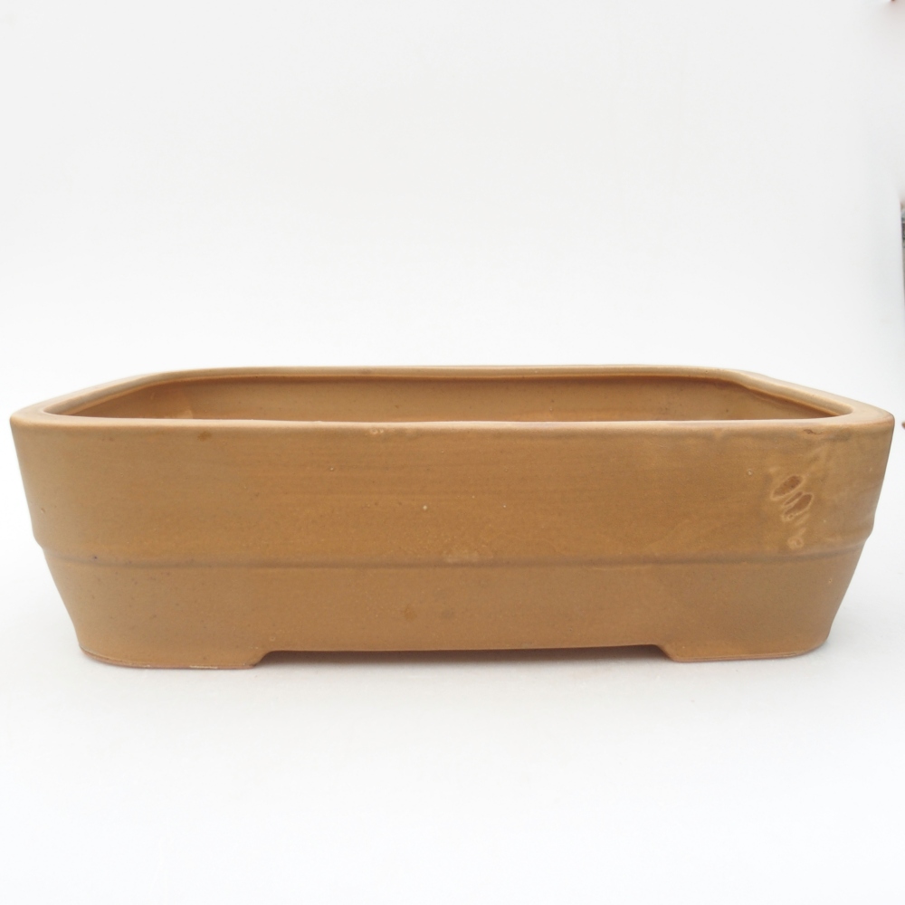 Bonsaischaal van keramiek 27,5 x 20,5 x 7,5 cm, kleur beige