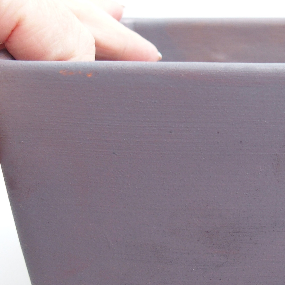 Bonsaischaal van keramiek 15 x 15 x 10,5 cm, metaalkleur