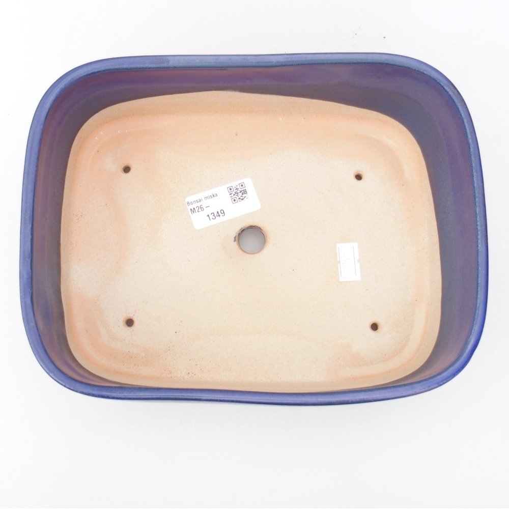 Bonsaischaal van keramiek 23 x 18 x 7,5 cm, kleur blauw