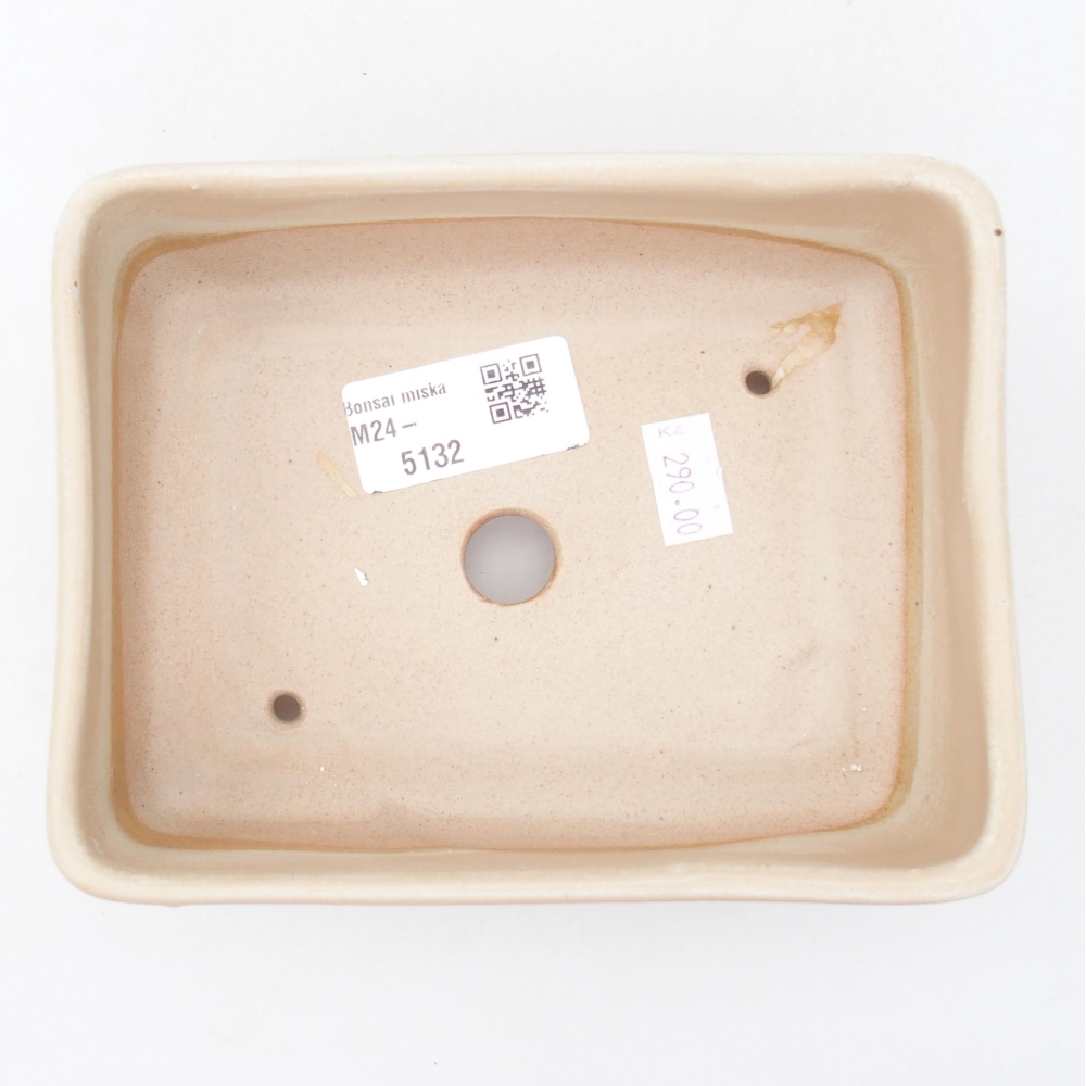 Bonsaischaal van keramiek 15 x 11 x 5,5 cm, kleur beige