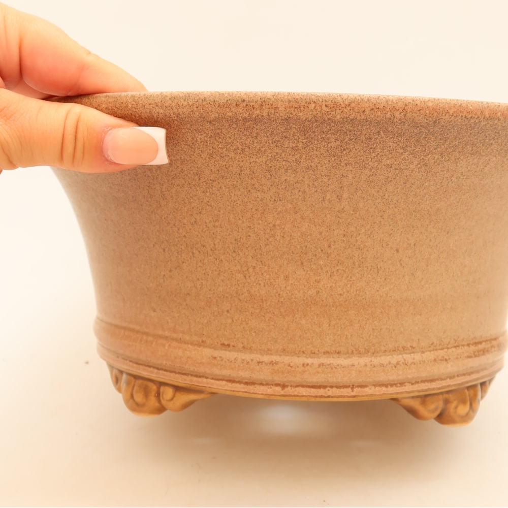 Keramische bonsaipot 24,5 x 24,5 x 11 cm, kleur roze
