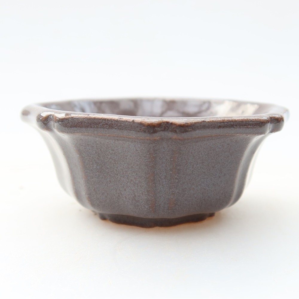 Keramische bonsaischaal 6 x 6 x 2,5 cm, kleur grijs