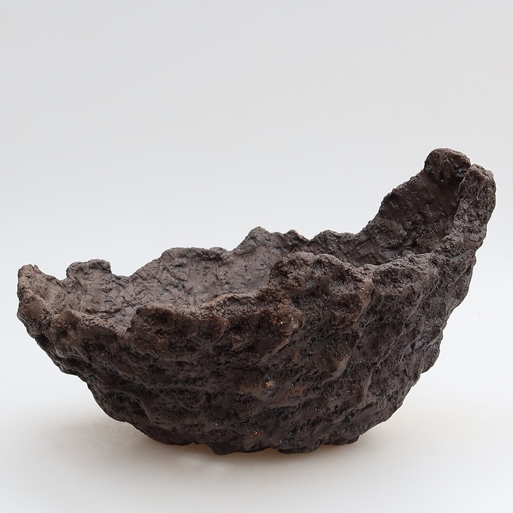 Keramische schaal 23 x 20,5 x 16 cm, kleur bruin