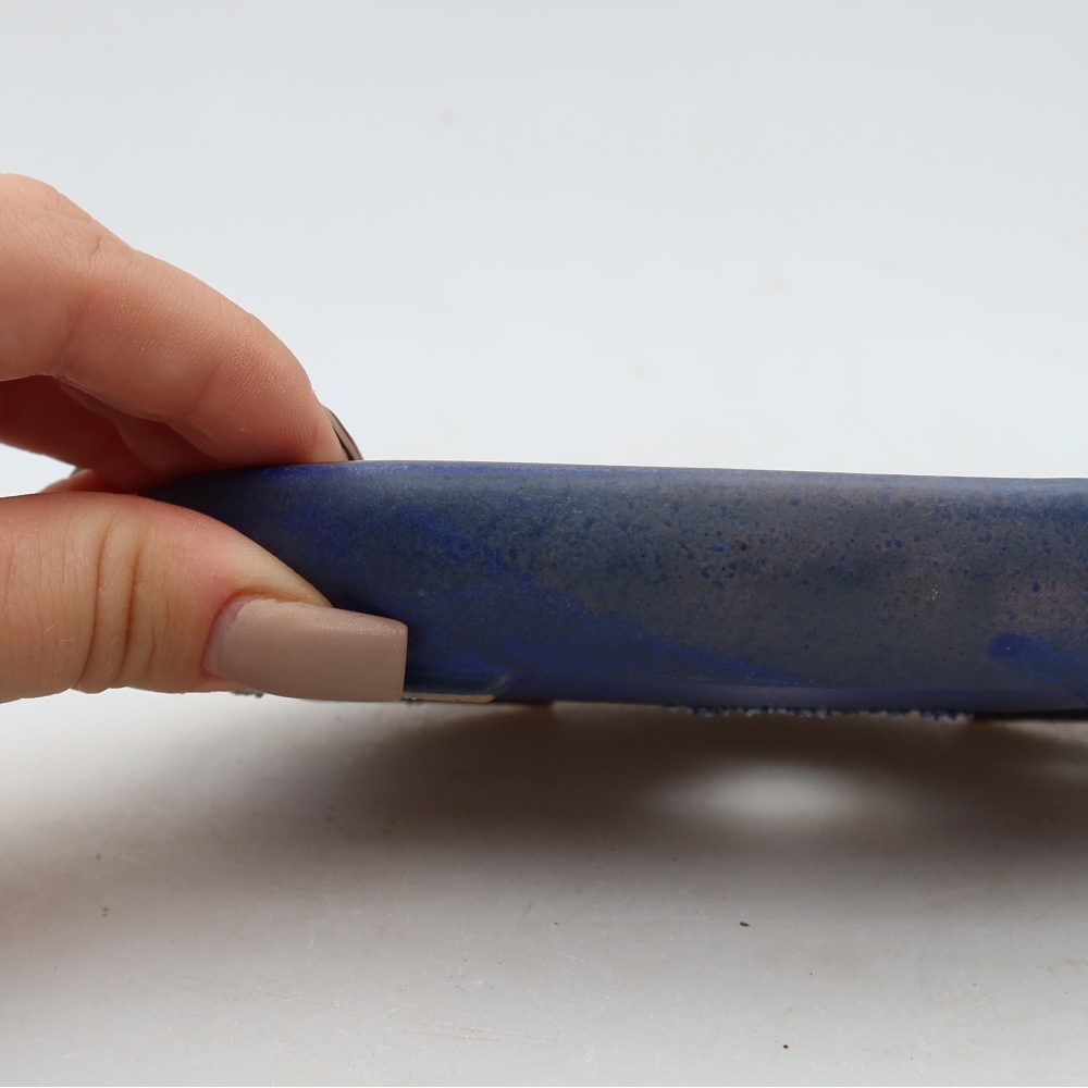 Keramische bonsaischaal 17 x 12 x 2,5 cm, kleur: blauw