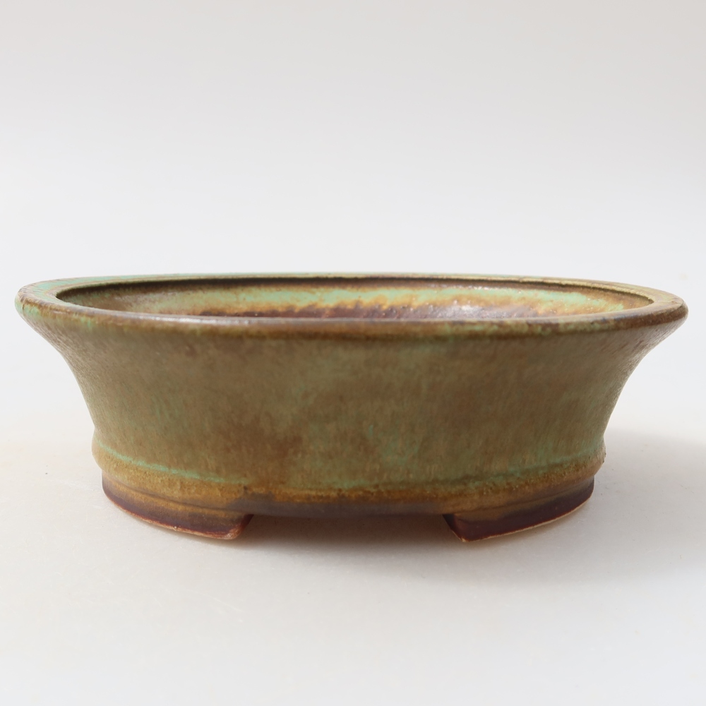 Keramische bonsaipot 12,5 x 11,5 x 4 cm, kleur groen