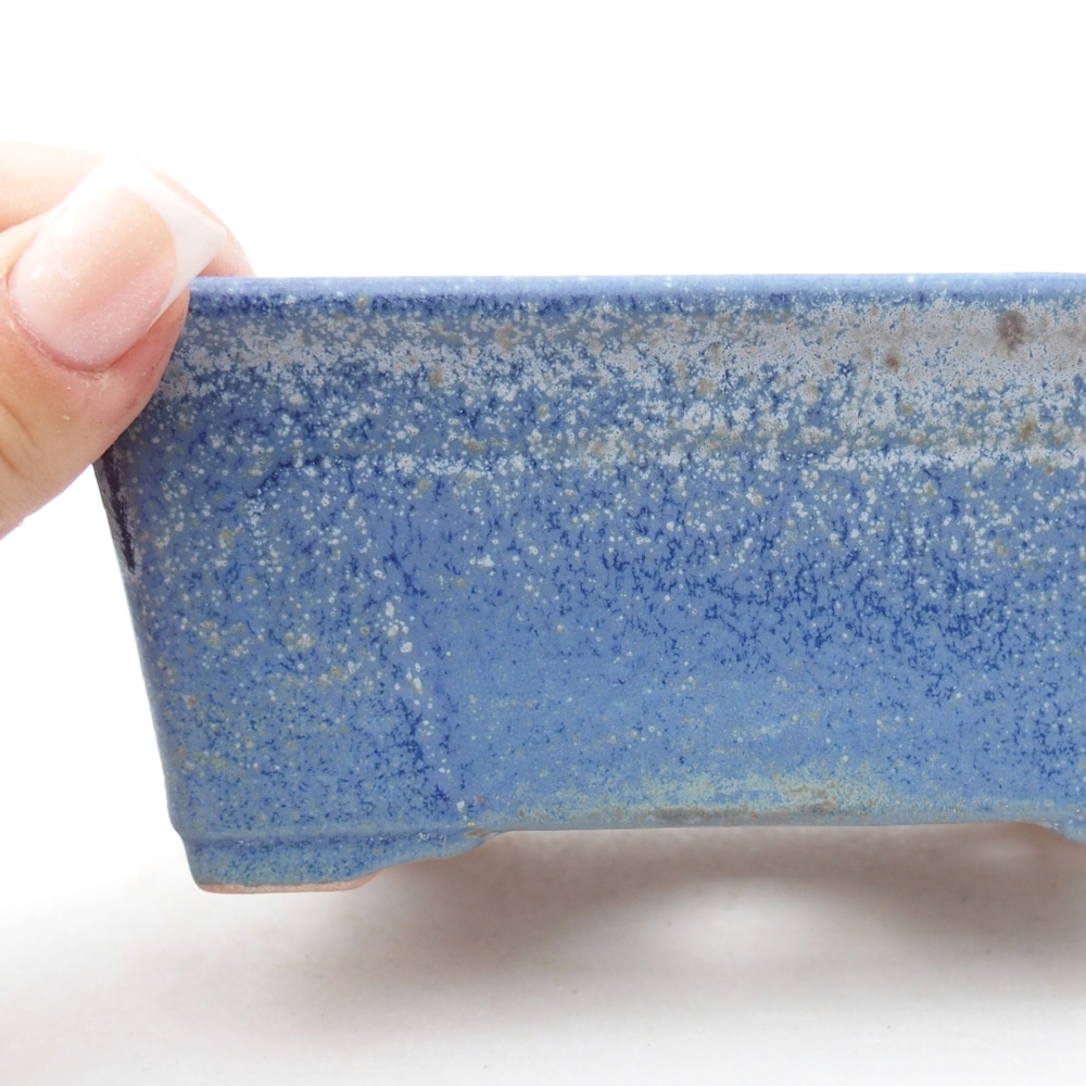 Bonsaischaal van keramiek 13,5 x 10 x 5,5 cm, kleur blauw