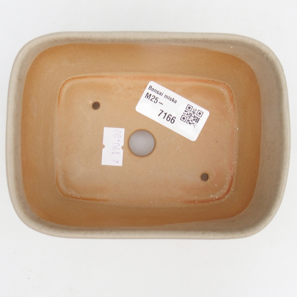 Bonsaischaal van keramiek 26 x 26 x 8 cm, kleur rood