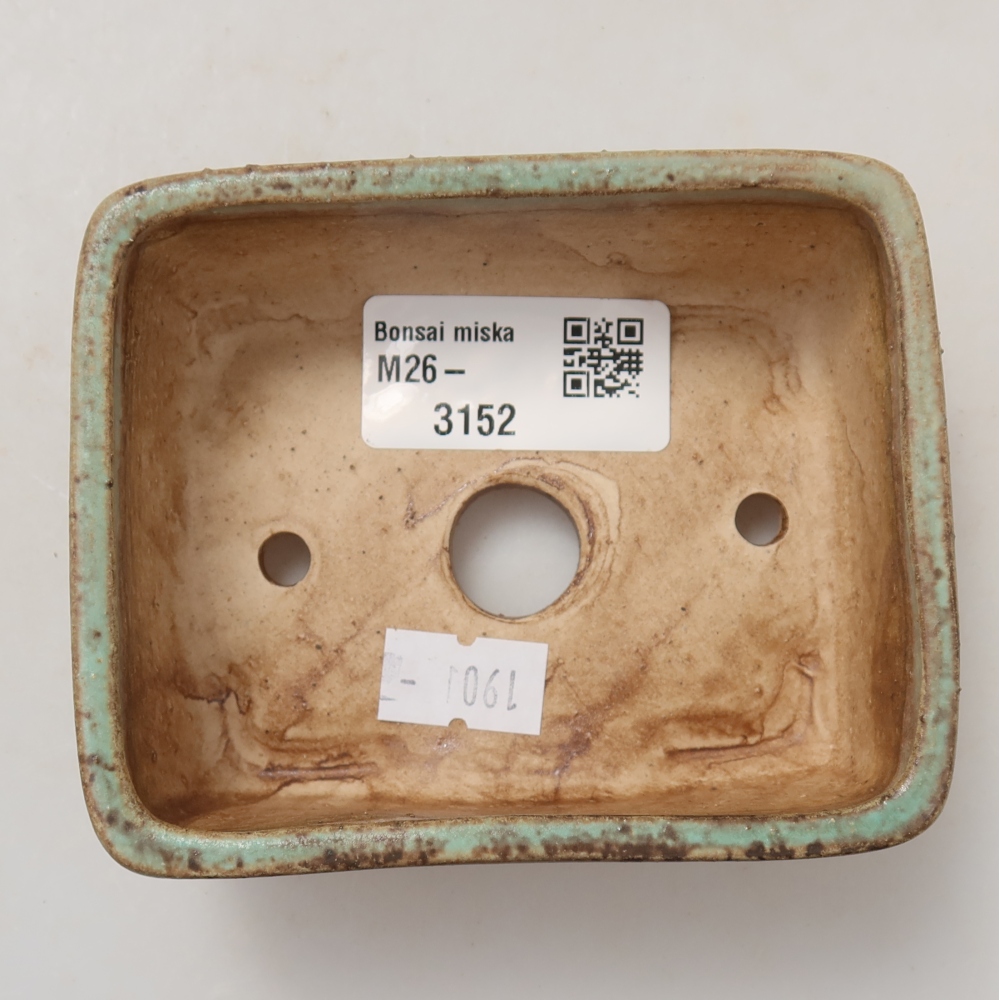 Keramische bonsaipot 10 x 8 x 3,5 cm, kleur groen