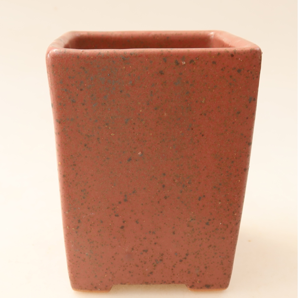 Keramische bonsaipot 7,5 x 7,5 x 10 cm, kleur: roze