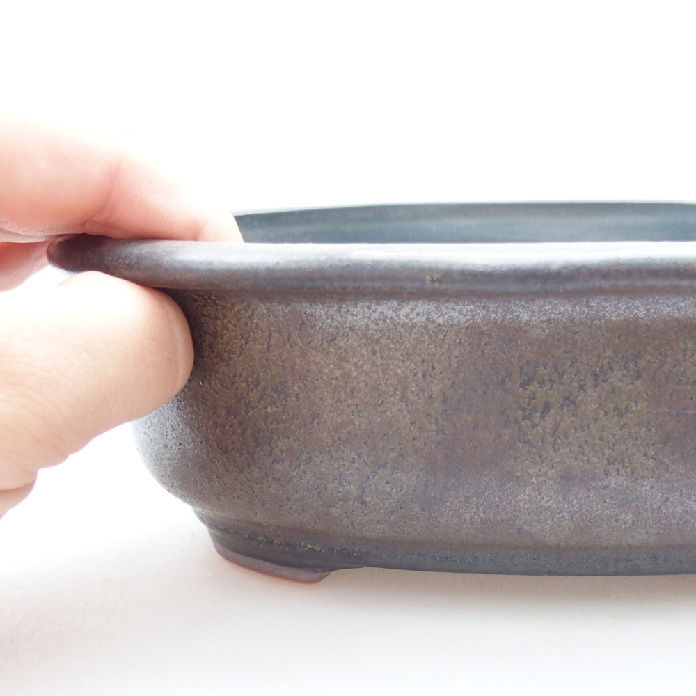 Bonsaischaal van keramiek 22 x 17 x 5 cm, groen