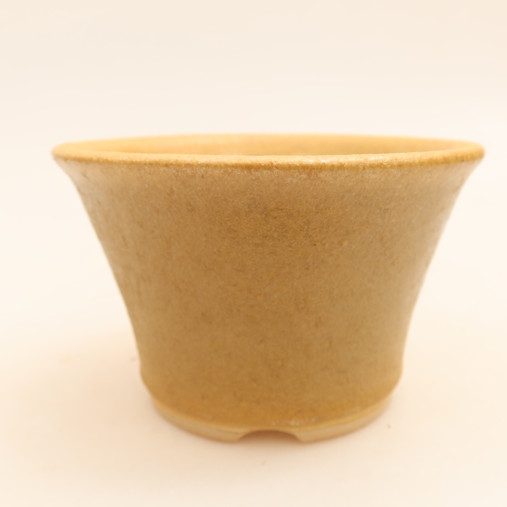 Keramische bonsaipot 11 x 11 x 7 cm, kleur: beige