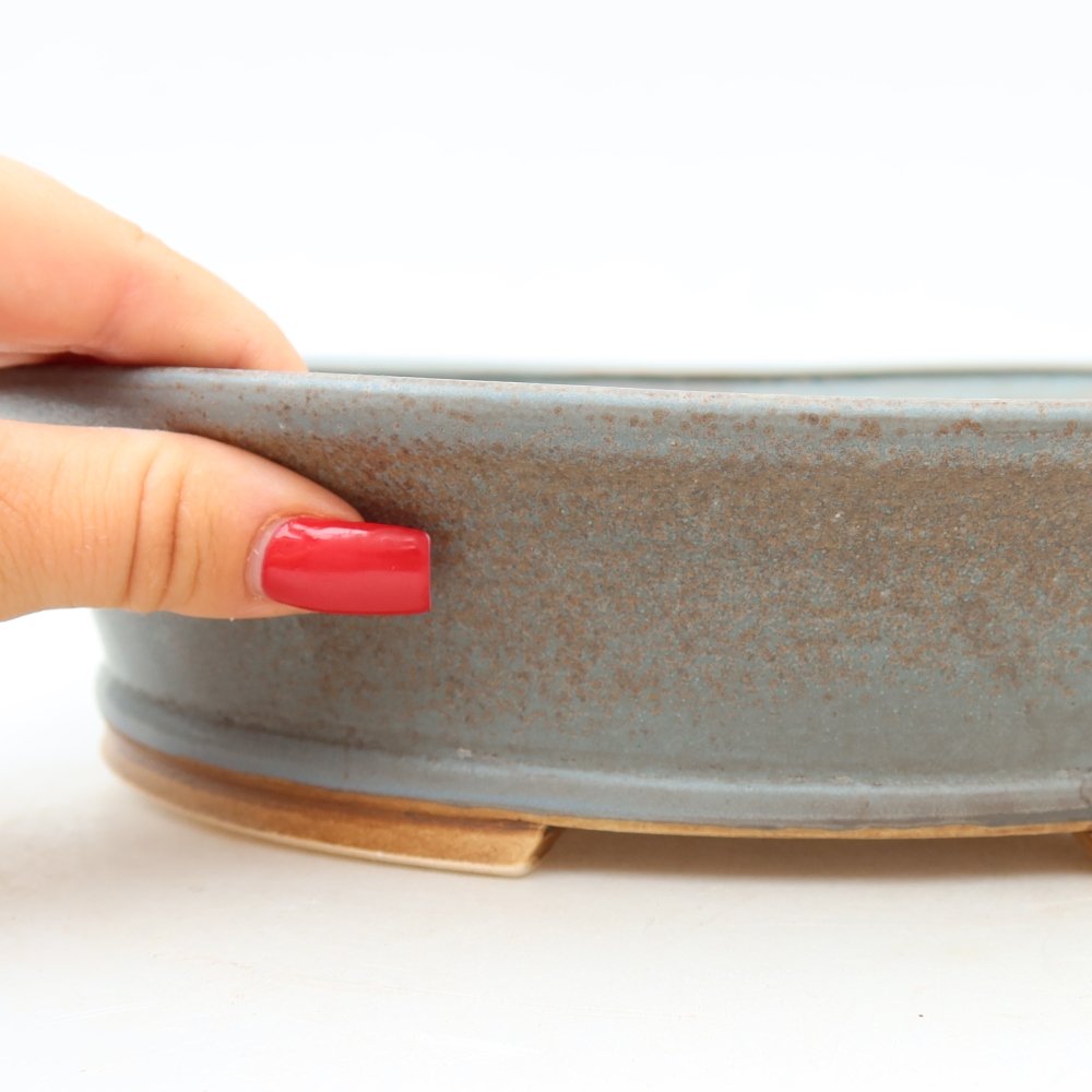 Keramische bonsaipot 27 x 24,5 x 6 cm, kleur: blauw