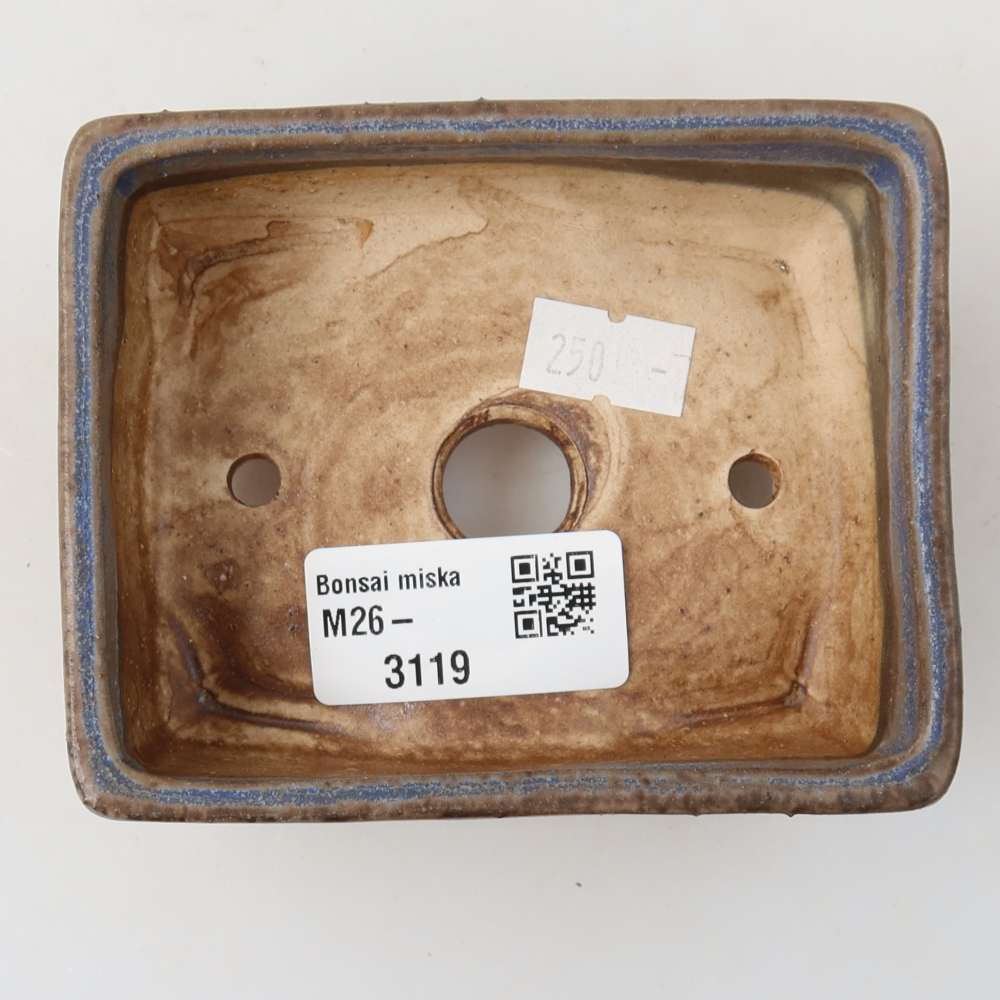 Keramische bonsaipot 10 x 8 x 4 cm, kleur: blauw