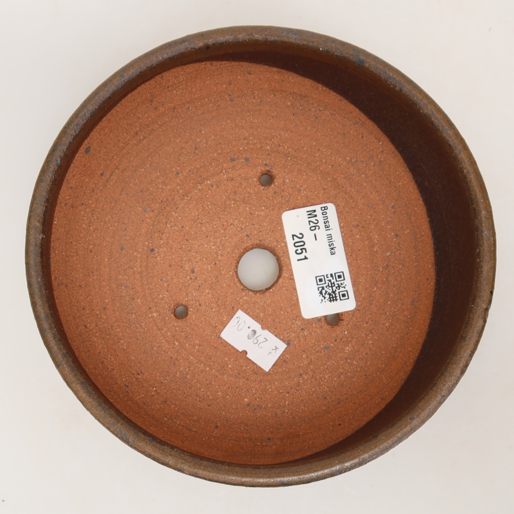 Keramische bonsaischaal 14,5 x 14,5 x 4,5 cm, kleur bruin