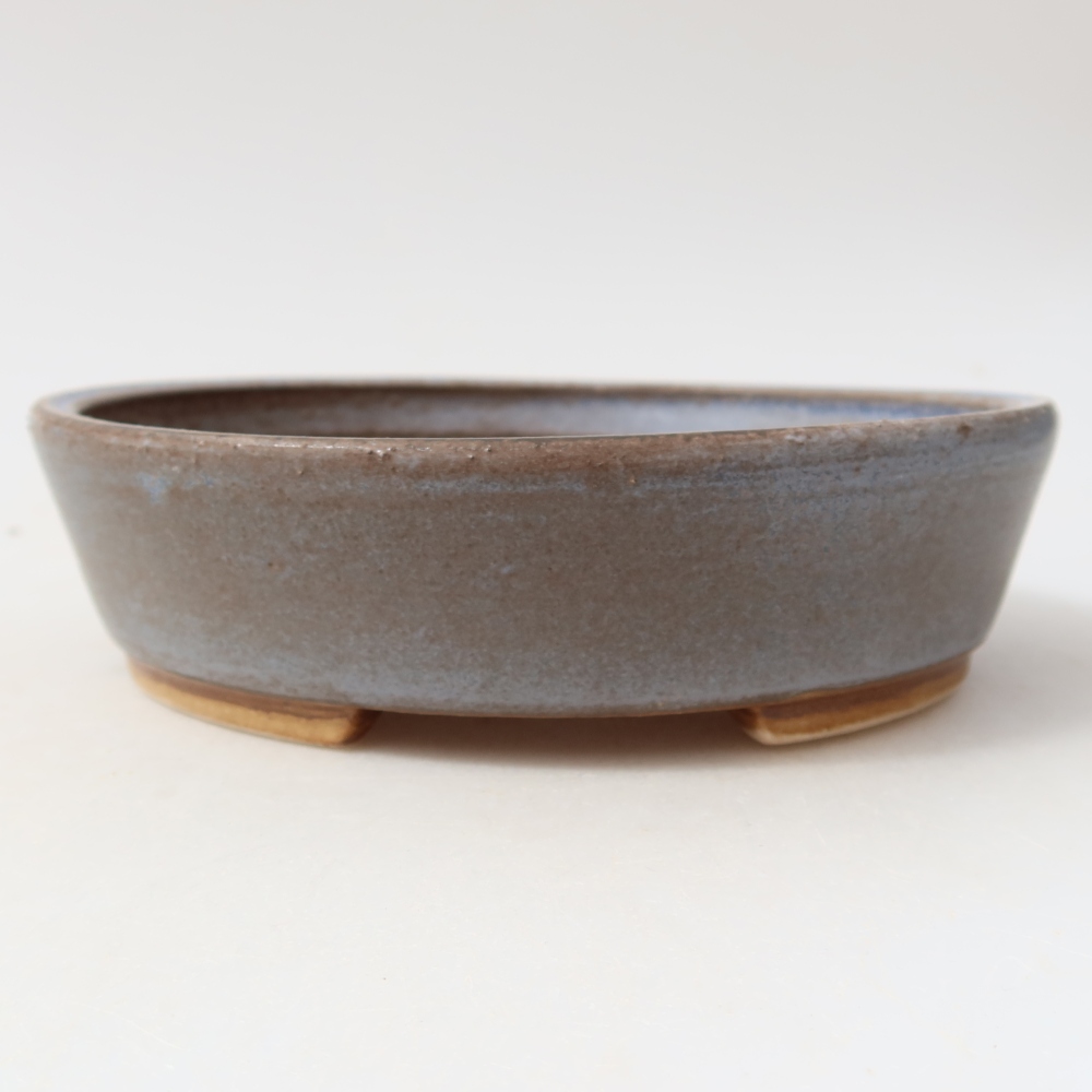 Keramische bonsaipot 15 x 14 x 4 cm, kleur: blauw