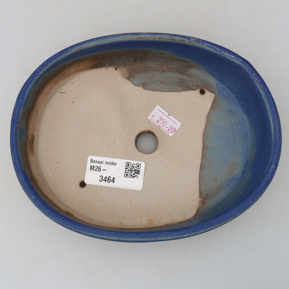 Keramische bonsaipot 17 x 14 x 4 cm, kleur blauw