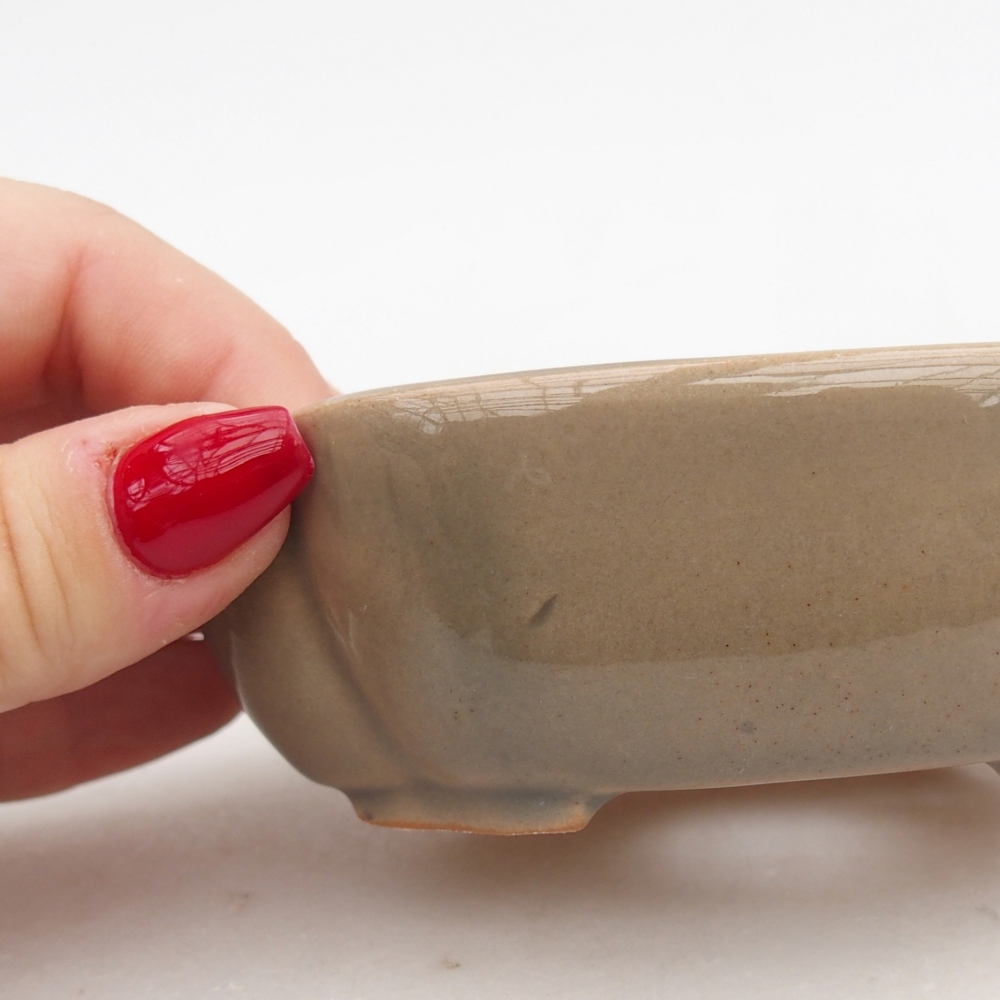 Bonsaischaal van keramiek 26 x 26 x 8 cm, kleur rood