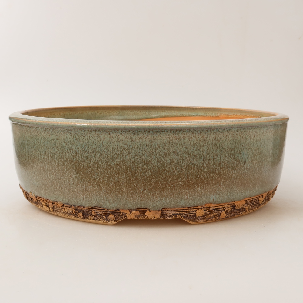 Keramische bonsaipot 29 x 29 x 8,5 cm, kleur groen
