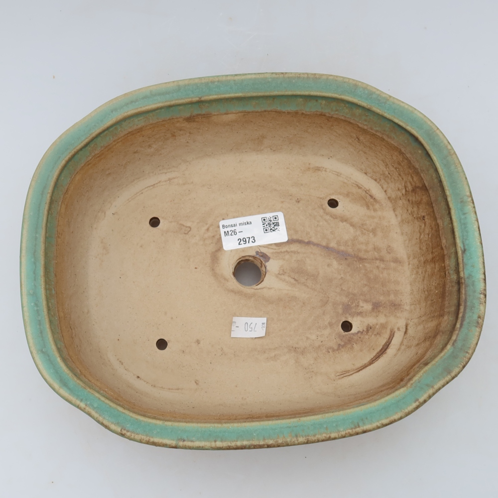 Bonsaischaal van keramiek 25 x 21 x 8 cm, groen