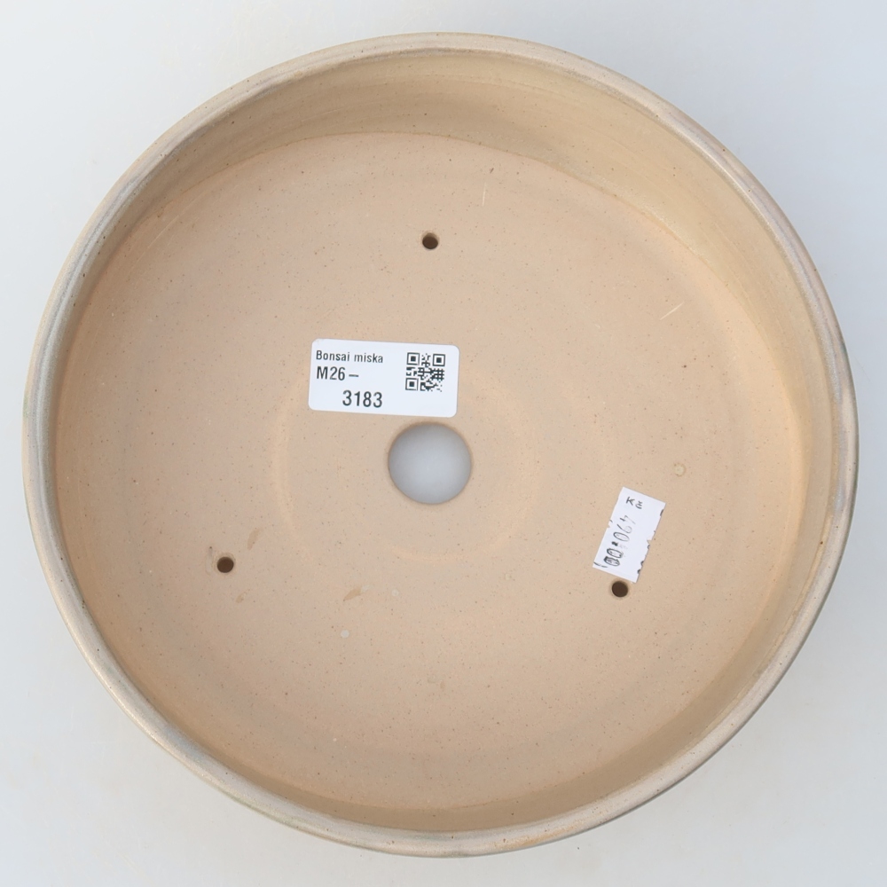 Bonsaischaal van keramiek 20 x 20 x 5,5 cm, kleur beige