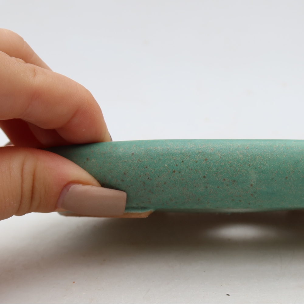 Keramische bonsaipot 17 x 12 x 2,5 cm, kleur: groen