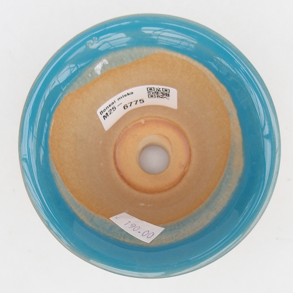 Bonsaischaal van keramiek 10,5 x 10,5 x 7 cm, kleur blauw