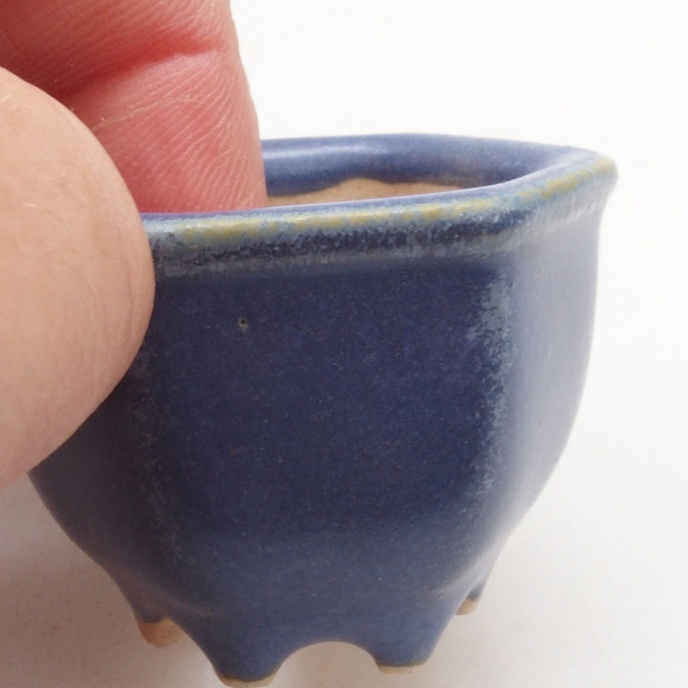 Mini bonsaischaal 4 x 3,5 x 3 cm, kleur blauw