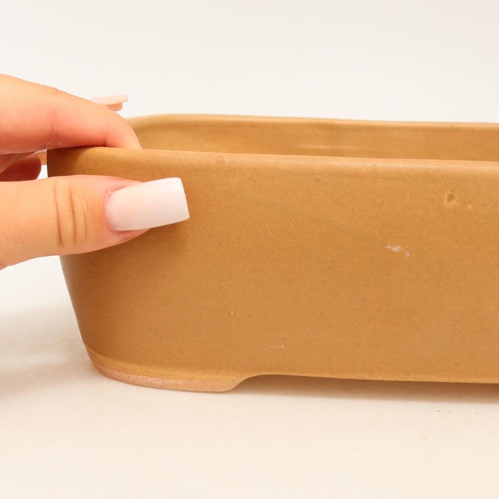 Keramische bonsaipot 23 x 17,5 x 7,5 cm, kleur bruin