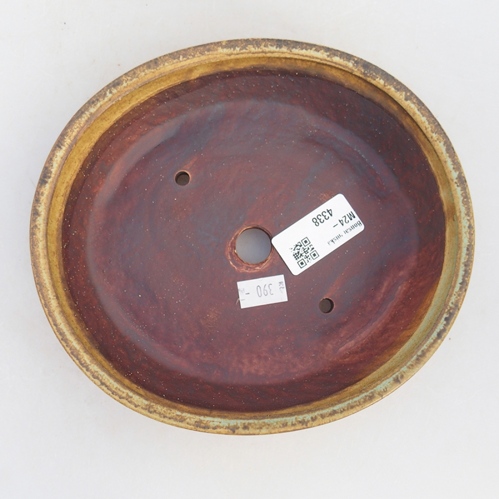 Bonsaischaal van keramiek 18,5 x 16,5 x 4 cm, groen
