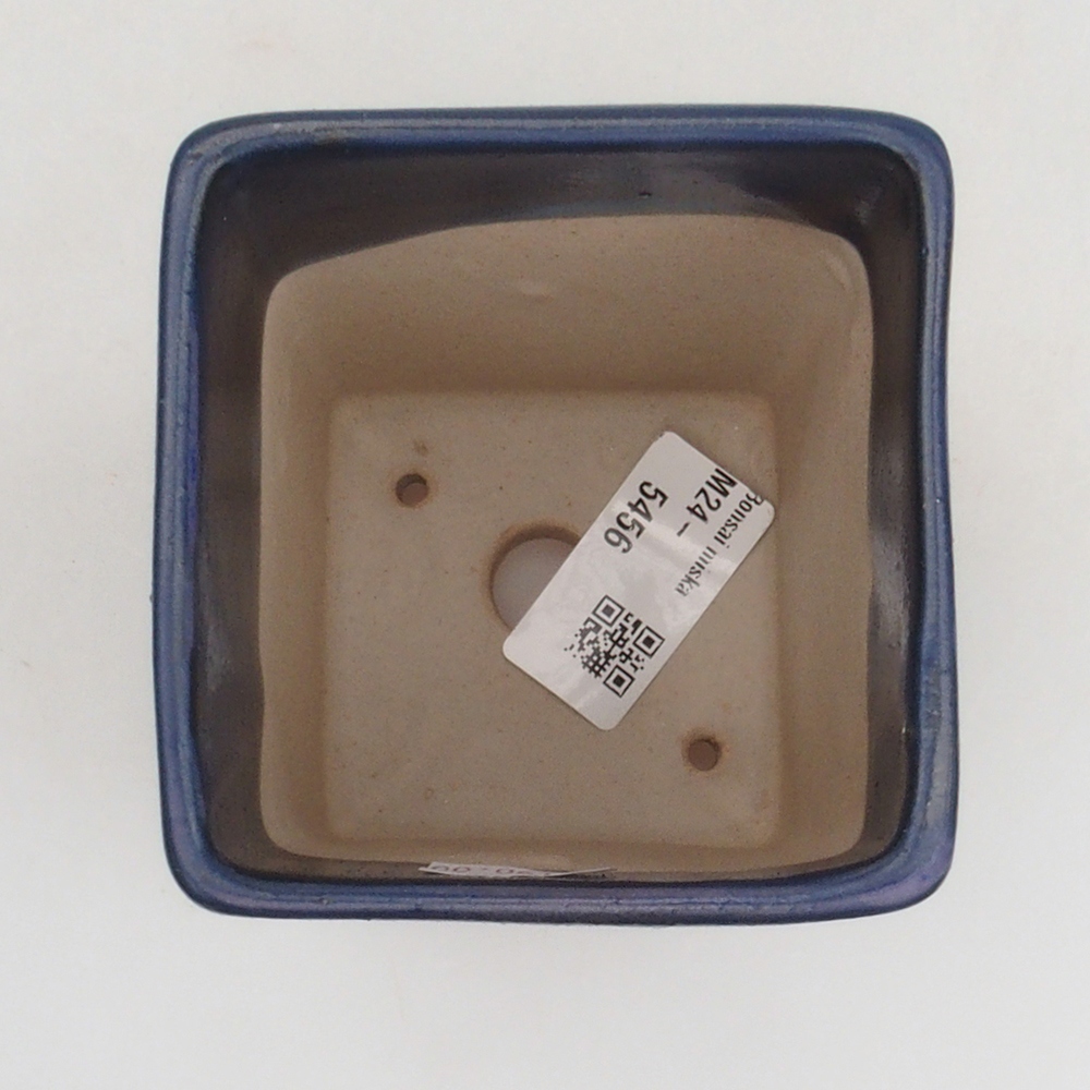 Bonsaischaal van keramiek 8,5 x 8,5 x 10,5 cm, kleur blauw