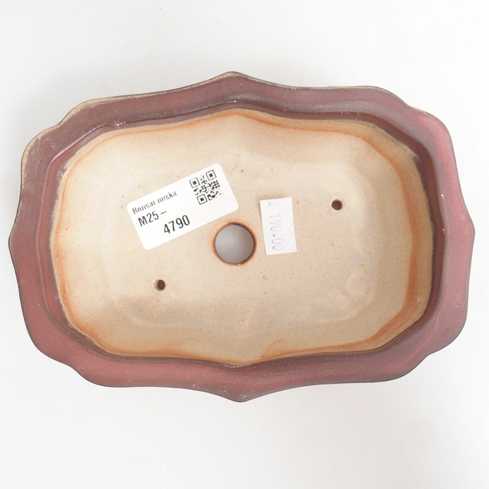 Bonsaischaal van keramiek 15,5 x 11,5 x 4,5 cm, roze