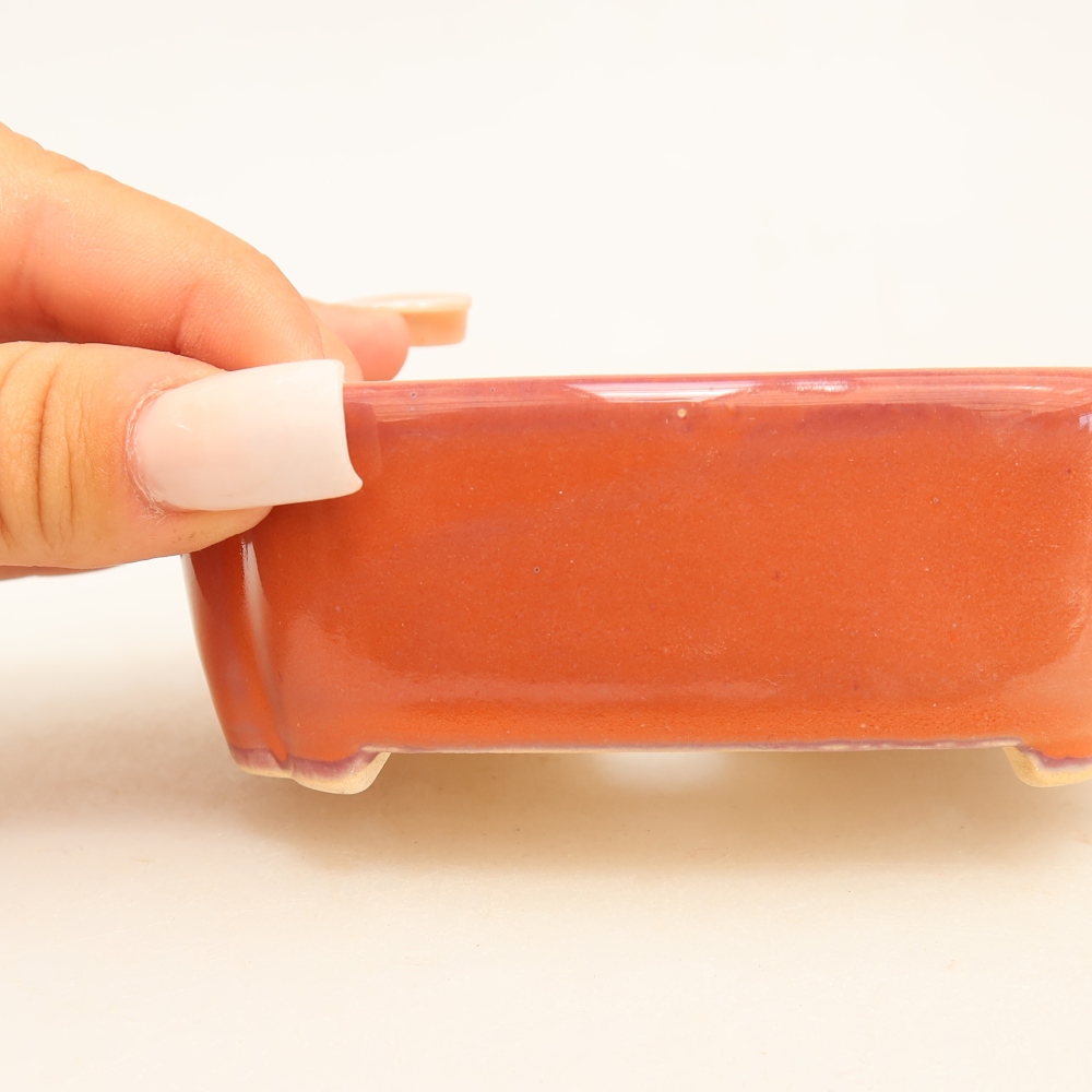 Keramische bonsaipot 10,5 x 8 x 4 cm, kleur oranje