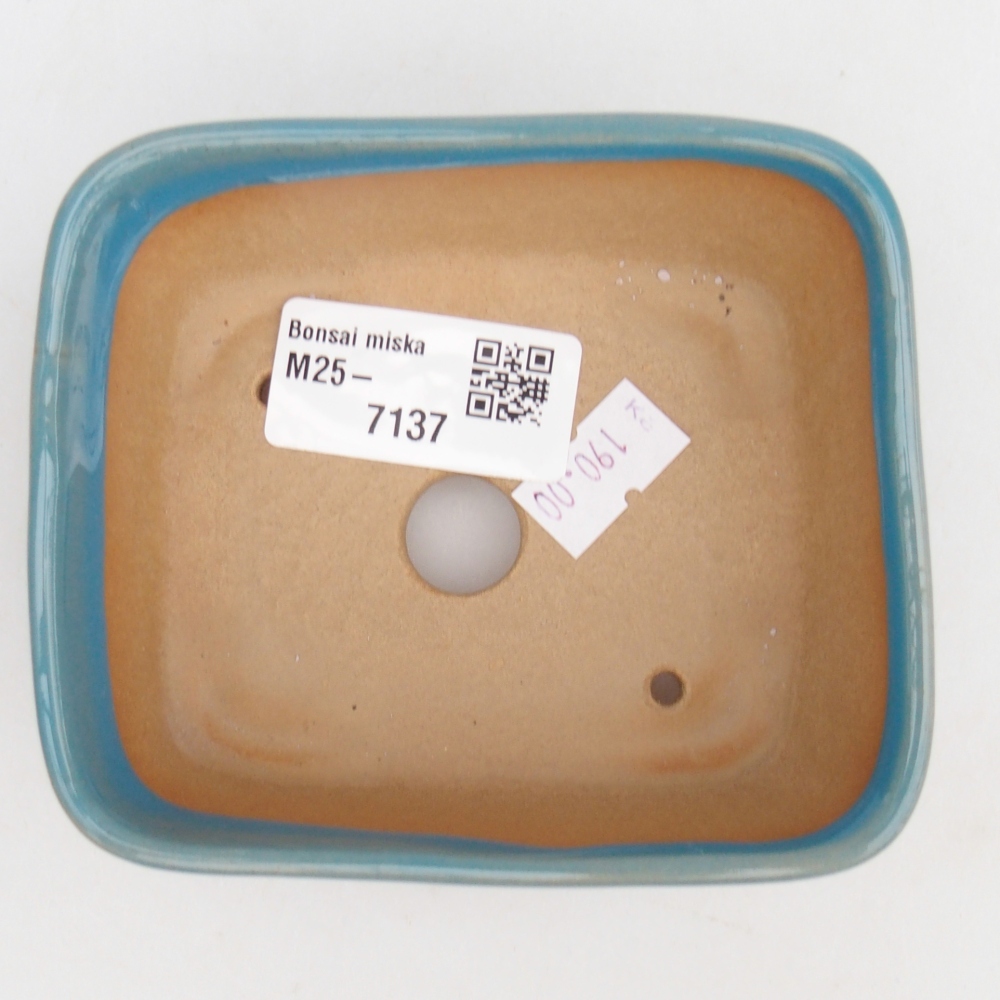 Bonsaischaal van keramiek 26 x 26 x 8 cm, kleur rood