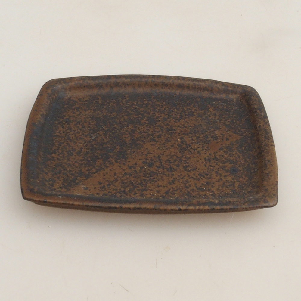 Keramische schotel H11 - 11,5 x 9,5 x 1 cm - bruin