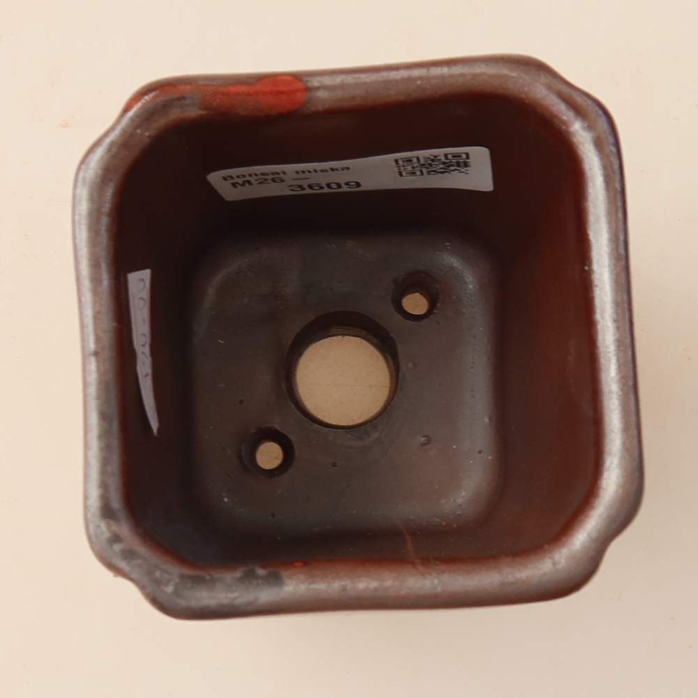 Keramische bonsaipot 7 x 7 x 8,5 cm, metaalachtige kleur
