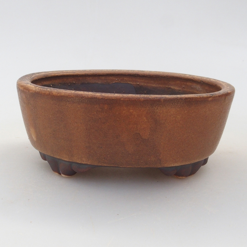 Bonsaischaal van keramiek 10 x 8,5 x 4 cm, bruin