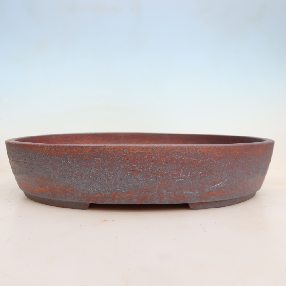 Keramische bonsaischaal 37 x 30 x 7,5 cm, metaalachtige kleur