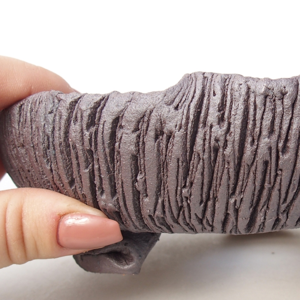 Bonsaischaal van keramiek 17 x 15 x 5,5 cm, metaalkleur